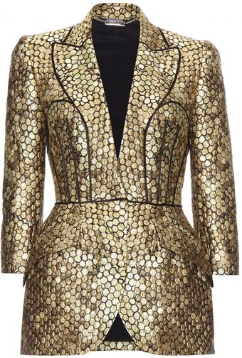 Alexander McQueen Jacquard Structured Jacket - Lyst