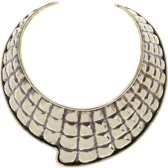 Anndra Neen Quilted Fin Silvertone Choker - Lyst
