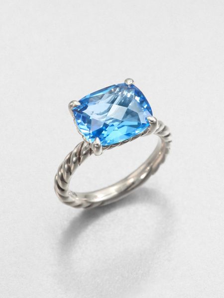 ... Yurman Blue Topaz and Sterling Silver Ring in Silver (silver-blue