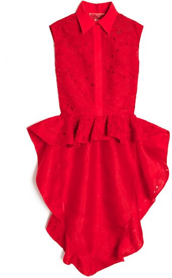 Giambattista Valli Lace Peplum Top - Lyst