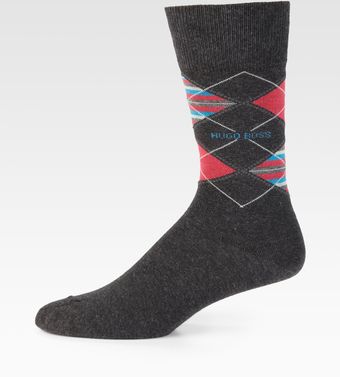Boss Black Cottonblend Argyle Socks - Lyst