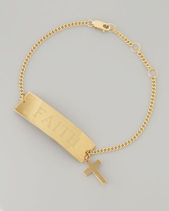 Jennifer Zeuner Faith Gold Vermeil Id Bracelet - Lyst
