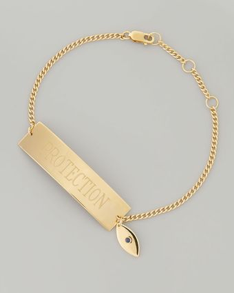 Jennifer Zeuner Protection Evil Eye Gold Vermeil Id Bracelet - Lyst