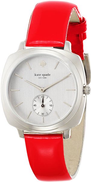 Kate Spade Ladies Brooklyn Watch with Red Patent Leather Strap - Lyst