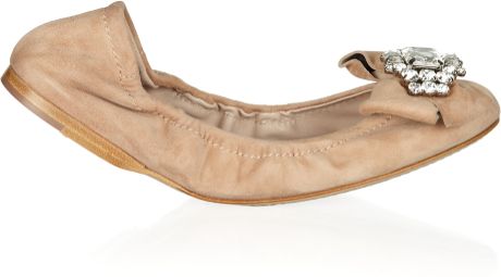 miu miu crystal ballet flats