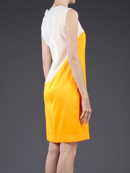 Stella Mccartney Silk Dress in White (orange) - Lyst