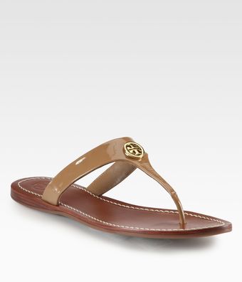 Tory Burch Cameron Patent Leather Thong Sandals - Lyst