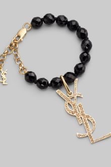 Yves Saint Laurent Glitter Logo Bead Bracelet - Lyst