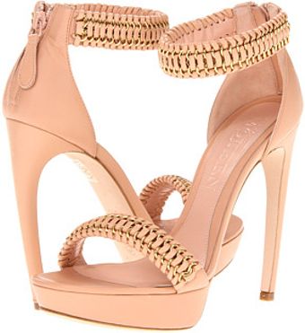 Alexander McQueen Gold-tone hardware is woven into the vamp and ankle straps. - Lyst