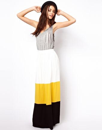 ASOS Collection Asos Maxi Skirt in Color Block - Lyst