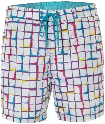 Calvin Klein Tile Print Swim Short - Lyst