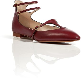 Chloé Leather Tstrap Maryjanes in Barolo - Lyst