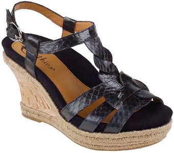 Earthies® Corsica Corkwrapped Snakeembossed Leather Wedge Sandals - Lyst