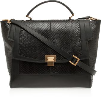 Elie Saab Calfskin and Python Medium Satchel - Lyst