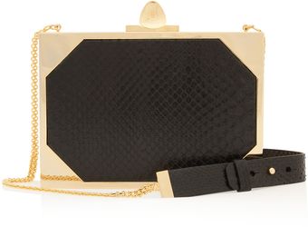 Elie Saab Python Shell Gold Frame Clutch - Lyst