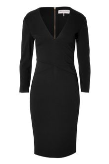 Emilio Pucci Pleated V-Neck Sheath in Black - Lyst