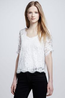Joie Nevina Scalloped Lace Top - Lyst