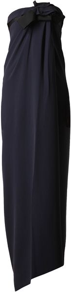 Lanvin Strapless Crepe Silk Dress - Lyst