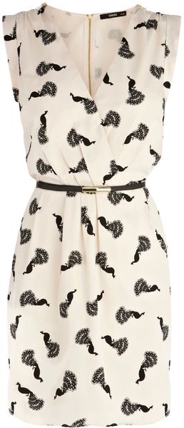 Oasis Peacock Print Dress - Lyst