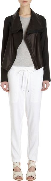 Vince Linen leather Shawl Collar Jacket - Lyst