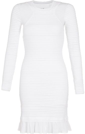 Yigal Azrouel Optic White Knit Dress - Lyst