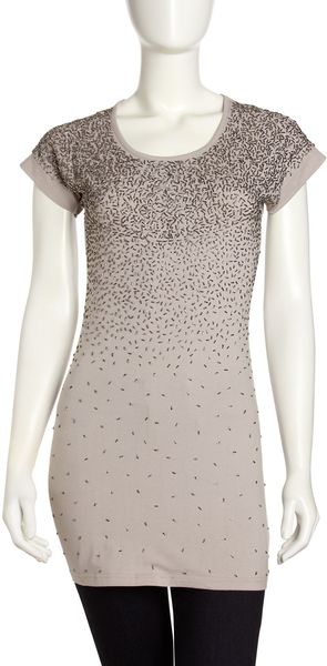 Alberto Makali Metallic Long Beaded Tee - Lyst