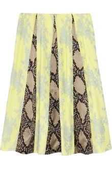 Erdem Jemima Python-Print Satin Lace and Crepe Skirt - Lyst