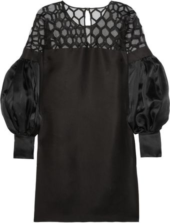 Gucci Honeycomb Tulle and Silk-Gazar Dress - Lyst