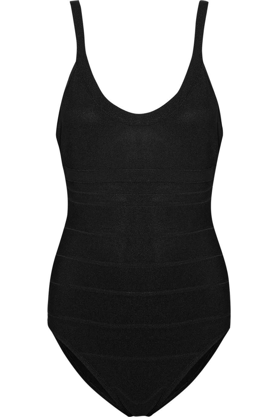 Hervé Léger Cut-Out-Back Bandage Swimsuit in Black | Lyst