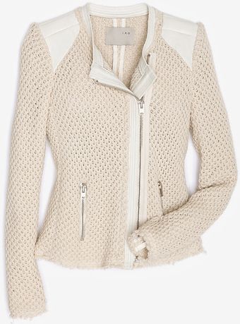 Iro Woven Cotton Leather Detail Jacket - Lyst