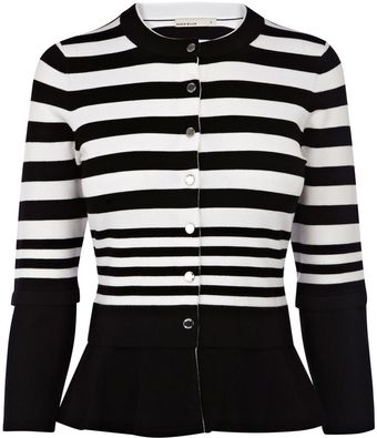 Karen Millen Stripe Knit  Cardigan - Lyst