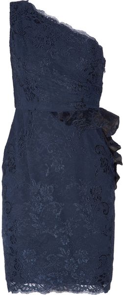 Notte By Marchesa One-Shoulder Ruffled Lace Dress - Lyst