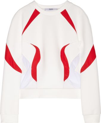 Prabal Gurung Tulle-Trimmed Neoprene Sweatshirt - Lyst