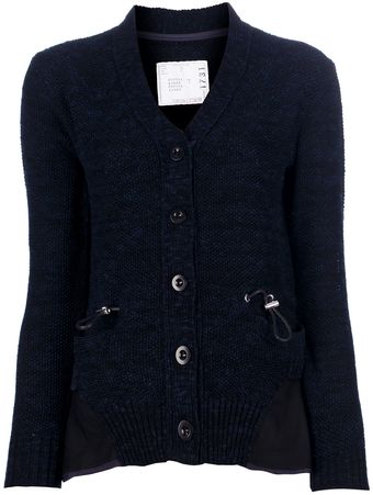 Sacai Peplum Detail Cardigan - Lyst
