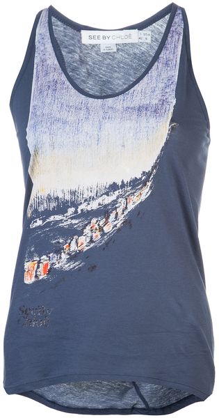 See By Chloé Miami Print Tank - Lyst