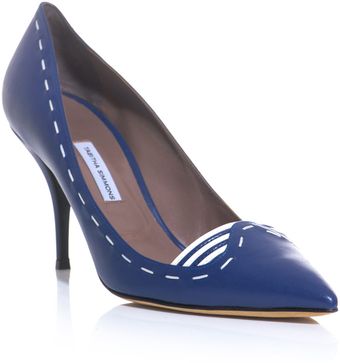 Tabitha Simmons Stitch Leather Court Shoes - Lyst