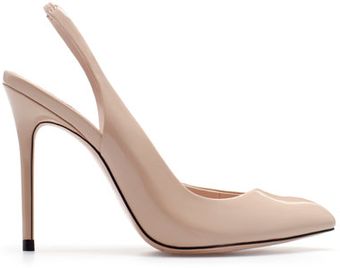 Zara Pointed Patent Leather Sling Back - Lyst