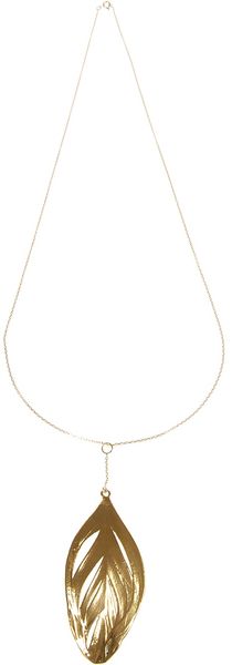 Aurelie Bidermann Leaf Pendant Necklace - Lyst