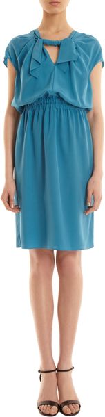 Derek Lam Twist Front Cap Sleeve Dress - Lyst