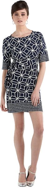 Donna Morgan Printed Side Tie Dress - Lyst