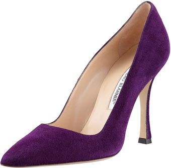 Manolo Blahnik Suede Pointedtoe Pumps - Lyst