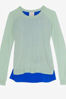 Mason by Michelle Mason Mason Silk Georgette Panel Back Sweater - Lyst