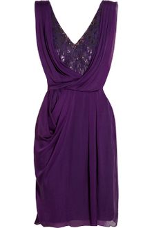 Matthew Williamson Embellished Lace and Draped Silkchiffon Dress - Lyst