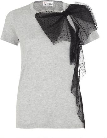RED Valentino Tulle Bow Tshirt - Lyst