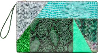 Stella McCartney Oversized Patchwork Clutch in Spearmint - Lyst