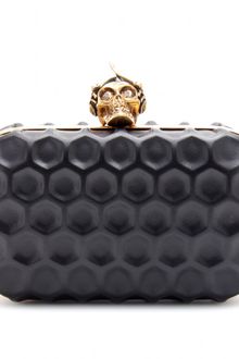 Alexander McQueen Skull Punk Leather Box Clutch - Lyst