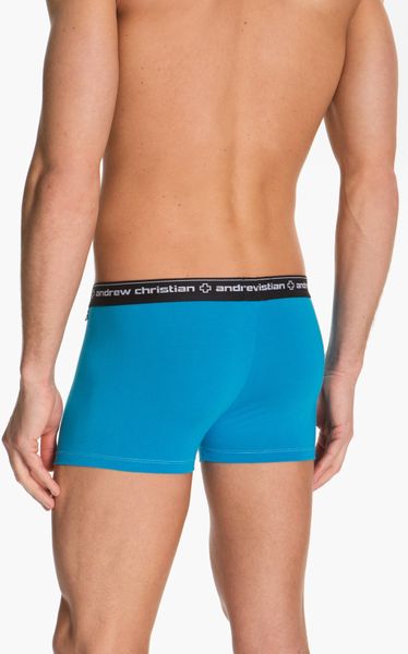 Andrew Christian Almost Naked Boxer Briefs In Blue For Men End Of