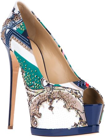 Gianmarco Lorenzi Embellished Platform Pumps - Lyst