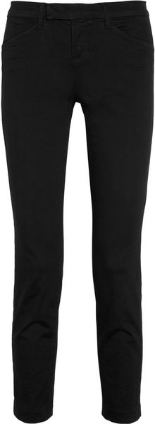 J Brand Piper Cropped Brushed Cotton Blend Twill Pants - Lyst