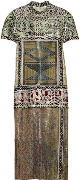 Mary Katrantzou Jigsaw Printed Metal Mesh and Jacquard Dress - Lyst